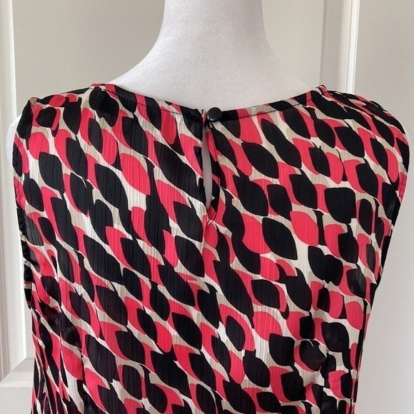Kasper medium petite sleeveless blouse black pink tan - Picture 7 of 10